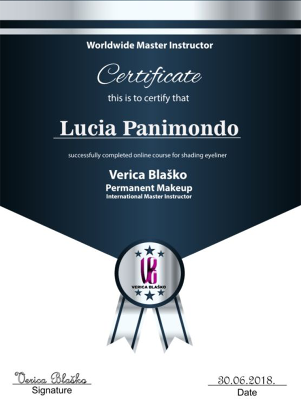 Lucia Panimondo Certificato PMU Master