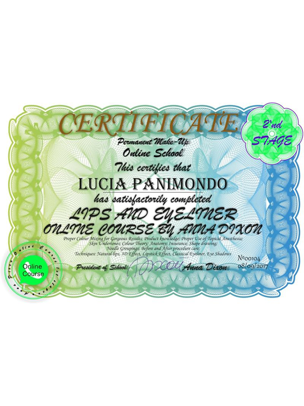 Lucia Panimondo Certificato eyeliner labbra