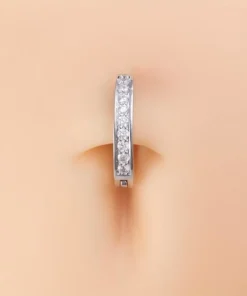 Gioiello piercing ombelico clicker con brillantini