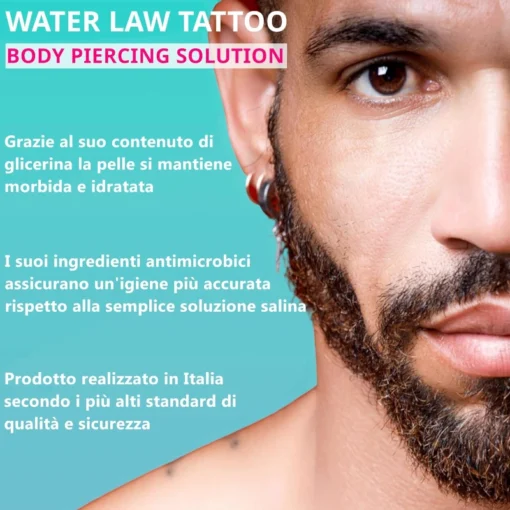 Soluzione spray per la pulizia del Body Piercing 50 ml - con Clorexidina - Water Law Tattoo